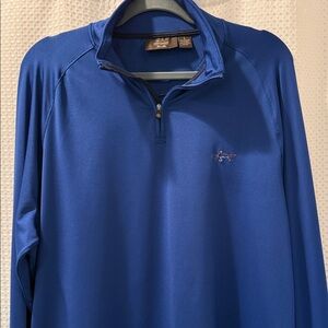 Greg Norman Tasso Elba Collection Royal Blue Quarter-Zip Polo